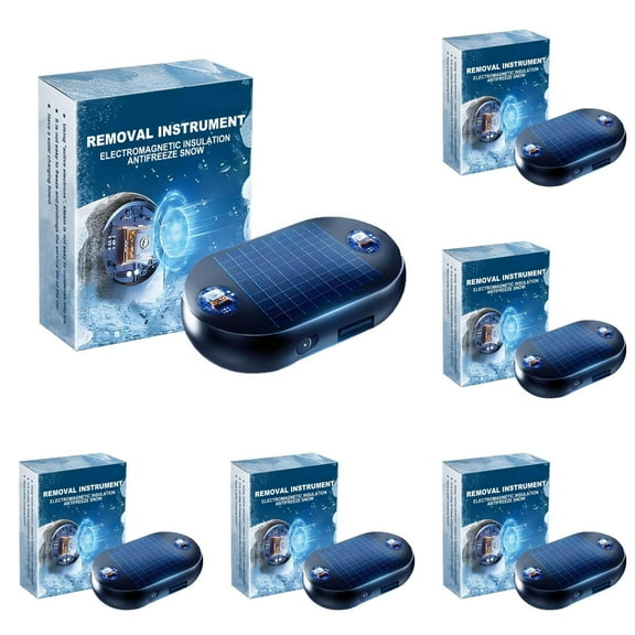 2026 New Electromagnetic Car Snow Removal Device, Portable Solar-Powered Molecular Interference Antifreeze Ice & Snow Remover for Vehicles, Hands-Free Quick Defrosting, winter car accessories 6PC Set