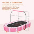 thumbnail image 5 of BRINJOY Kids Oval Shape Foldable Trampoline with Handle and Mini Rebounder, Brown, 5 of 8