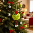 thumbnail image 6 of Plush Christmas Tree Rope Ornament, Decorative Ball Pendant for Holiday Tree Table and Indoor Party Decor, Festive Seasonal Accent Green, 6 of 6