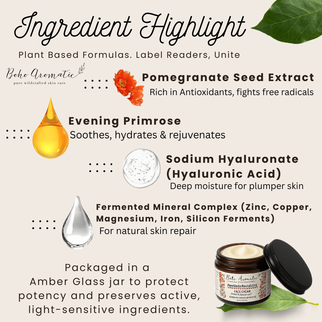 PomVéda Hydrating Face Cream with Pomegranate – Lightweight, Scent-Free Moisturizer for All Skin Types, Vegan, Plant-Based Daily Facial Cream for Radiant