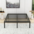 thumbnail image 2 of Alazyhome14 inch Metal Platform Frame with Heavy Duty Steel Slat Support, Standard Bed, 2 of 6