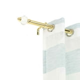 Efavormart 1 Set 42"-126" Metal Single Adjustable Curtain Rod Gold with ...