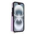 thumbnail image 3 of Allytechgroup Wallet Phone Case for iPhone 16 Plus, Built-in Shoulder Strap Lanyard Stand RFID Blocking Shockproof Protective Back Cover for iPhone 16 Plus, Purple, 3 of 7