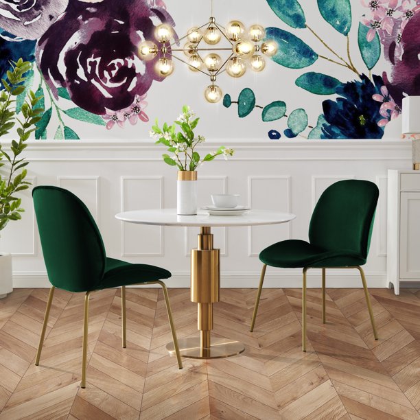 Inspired Home Hank Dining Chair, Set of 2, Hunter Green