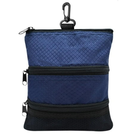 LIANXUE 3-Layers Zipper Golf Bag Golf Tee Bag Pouch Bag Golf Balls Holder Bag Golf Balls Pouch Bag Golf Storage Handbag Pocket