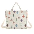 thumbnail image 7 of FORMRS Womens Corduroy Tote Bag Crossbody Shoulder Purse Handbag with Detachable Strap, Beige Cartoon Planes Pattern, 7 of 7