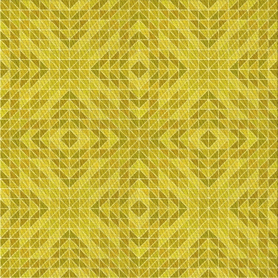 Ahgly Company Indoor Square Patterned Banana Yellow Area Rugs, 6' Square