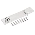 thumbnail image 1 of Unique Bargains 6'' Acier Inoxydable Serrure à Hasp Serrure Cadenas avec Vis, Argent, 1 of 5