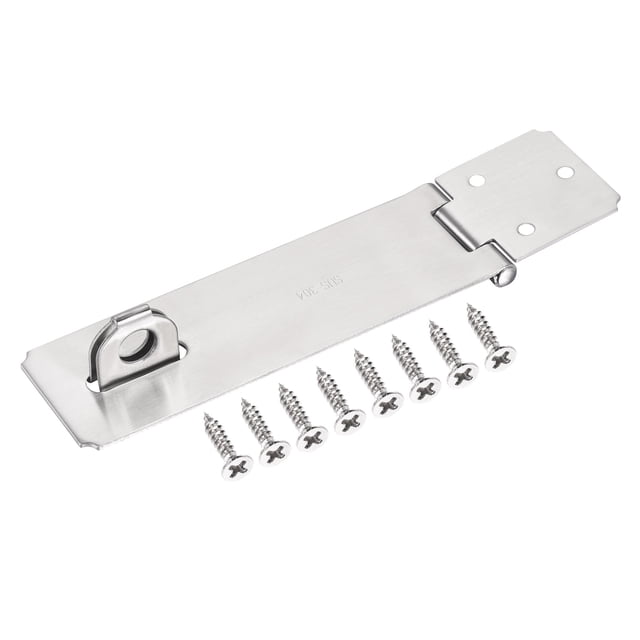 Unique Bargains 6'' Acier Inoxydable Serrure à Hasp Serrure Cadenas avec Vis, Argent