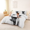 thumbnail image 2 of Erosebridal Kids Raccoon Duvet Cover Set, Cute Animal Bedding Full, White Grey, 3-Piece, No Comforter, 2 of 5