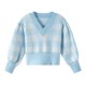 thumbnail image 4 of Gibobby Suéter cuello v, Suéter para Mujer Elegante y Ligero Manga Larga(Azul,M), 4 of 5