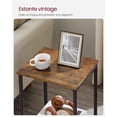 thumbnail image 4 of VASAGLE Mesas auxiliares, Juego de 2, Mesitas de Noche, con Estante de Almacenamiento, Marco de Acero, para Sala de Estar, Dormitorio, Estilo Industrial, Marrón Rústico y Negro, 4 of 5