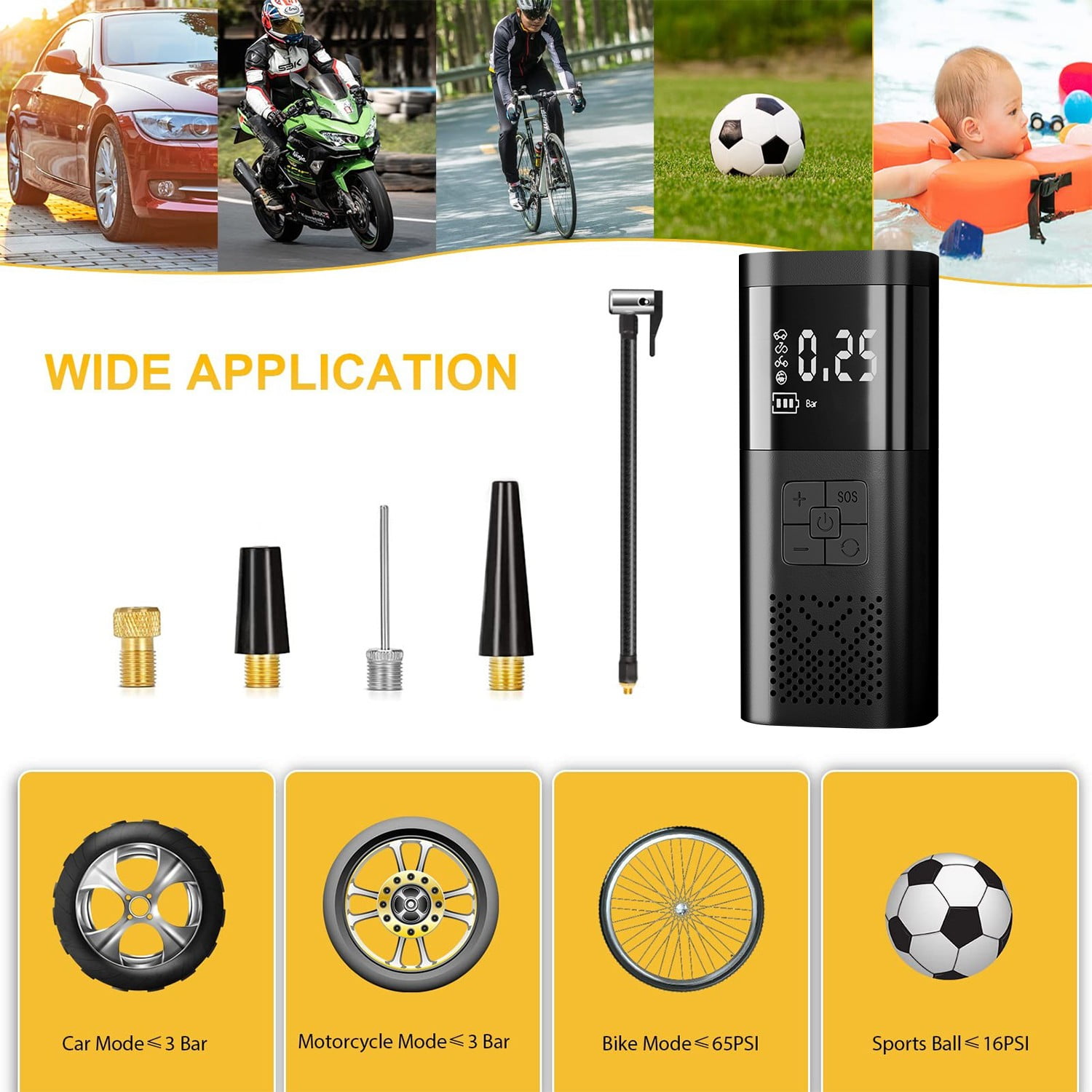 Amourate 24V Air Compressor Tire Inflator Portable for Car, Cordless Air  Pump (150 PSI) with 12V Car Adapter Rechargeable Battery,Digital Pressure  Gauge,Auto-off inflating - Coupon Codes, Promo Codes, Daily Deals, Save  Money