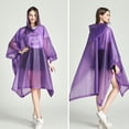 thumbnail image 3 of Yesbay EVA Transparent Hooded Raincoat Adult Unisex Mid-length Poncho with Snap Buttons Waterproof Windproof Hiking Raincoats for Men Women, 3 of 7