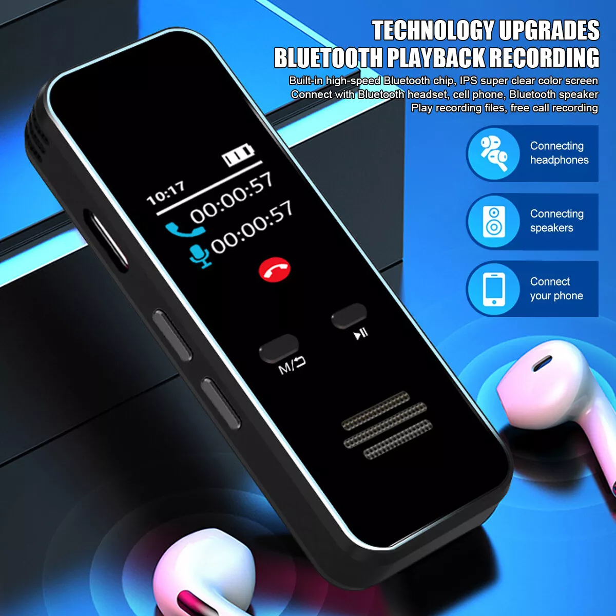 Lecture Digital Voice Recorder Dictaphone Audio MP3 Sound Mini Spy Recorder Mic