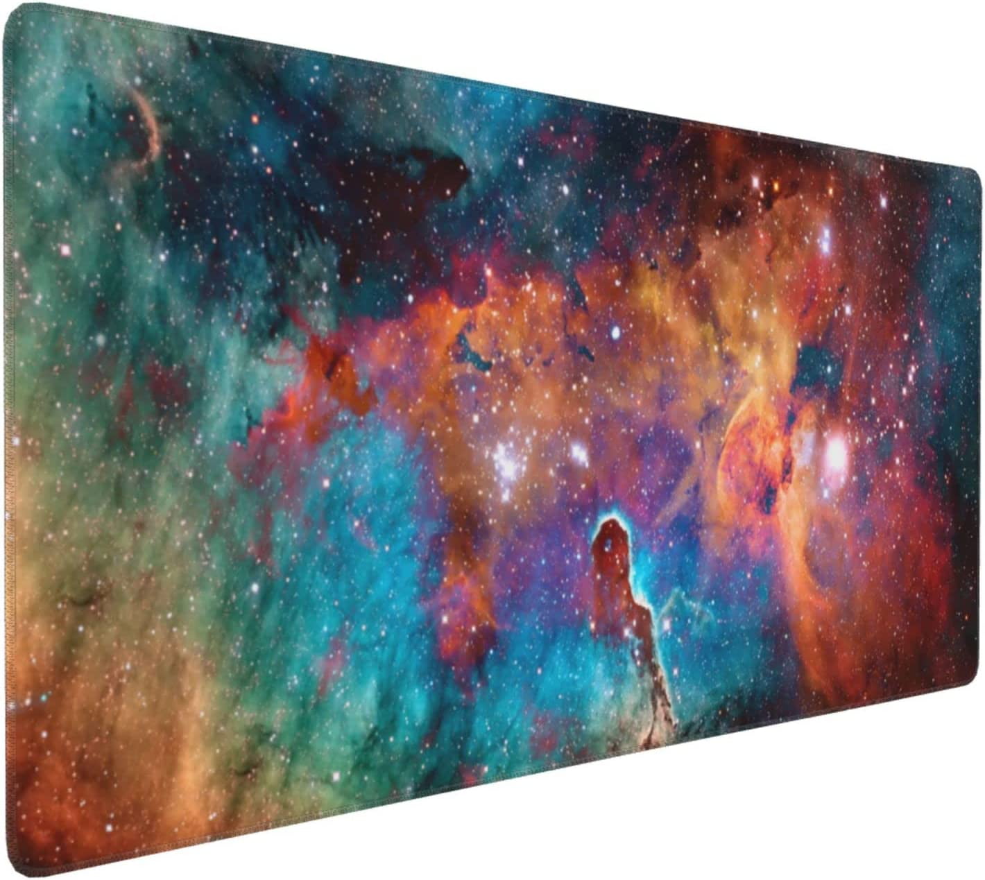 Gaming XXL Large Mouse Pad,Blue Purple Galaxy Nebula Universe Space Mouse Pad Non-Slip Rubber Base Mouse Pads for Computers Laptop Office, 35.5"x16"x0.12"(900mm x 406mm x 3mm)