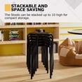 thumbnail image 4 of Taburetes VECELO Juego de 6 Apilables Altura 45 cm Negro, 4 of 8