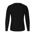 thumbnail image 4 of HAiming Men's Round Neck Sweaters Solid Color Long Sleeved Loose Pullover Tops Plus Size Casual Base Shirt Jumper, 4 of 5