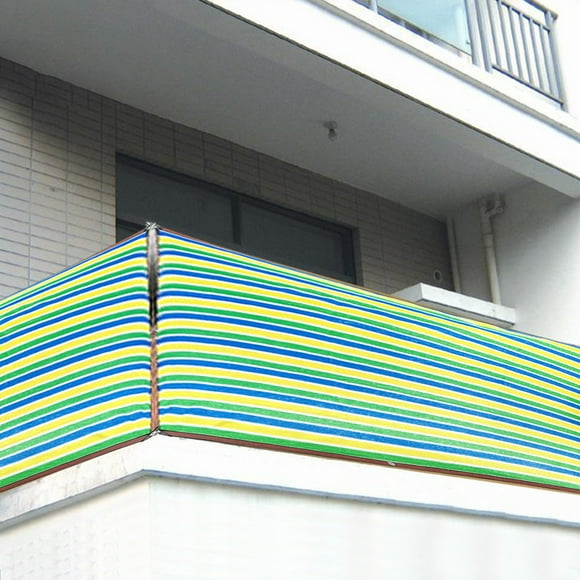 MORESEC Fence Mesh Outdoor Sunny Shade Cloth, Pergola, And Backyard Patio Sunshade With Protection, Heat Material, Reinforced Grommets((Four Color Stripes) Clearance, Multicolor