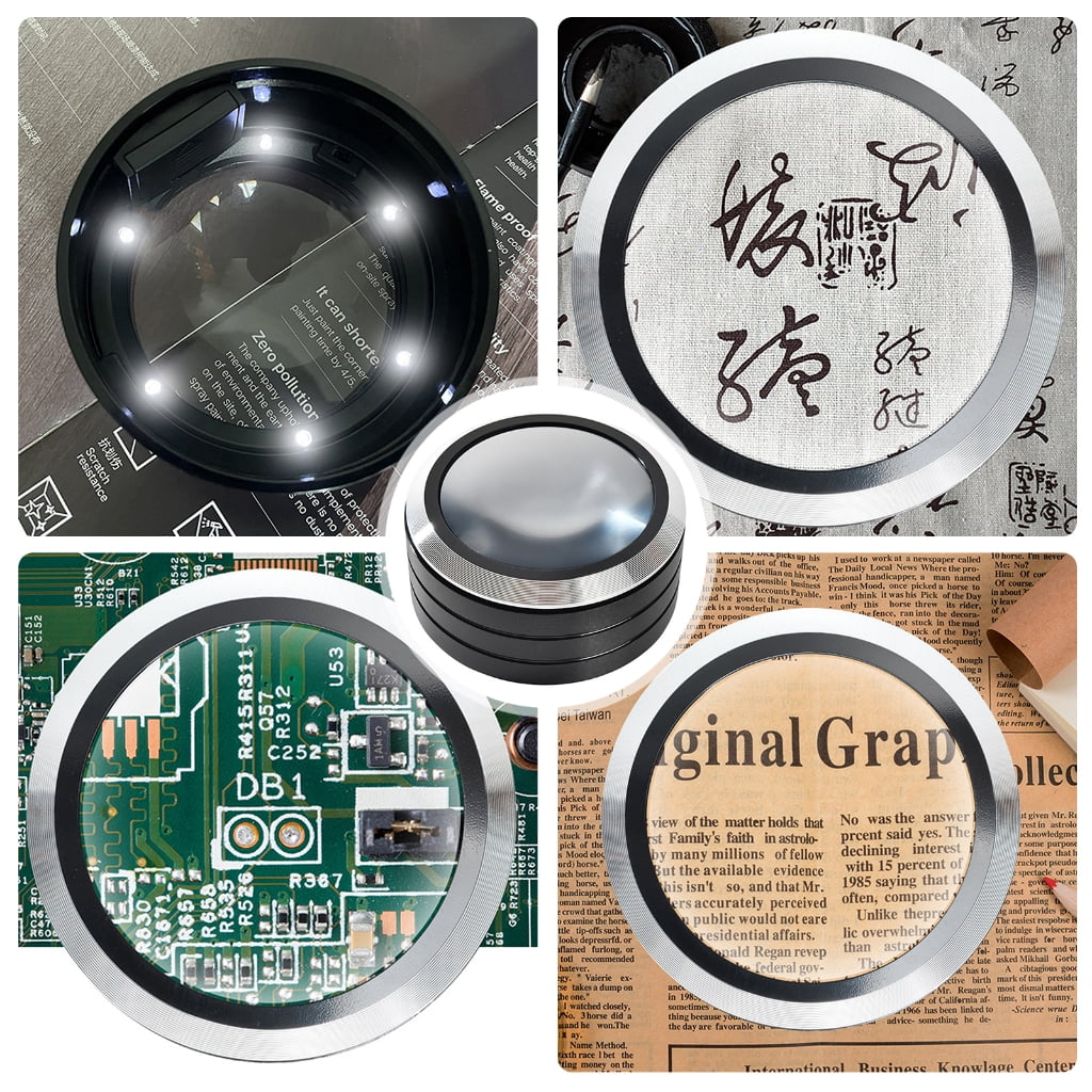 Lightweight Magnifier Glass for Books Desk Paperweight with Elegant Metal Finish