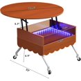 thumbnail image 2 of 27.6" Round Lift-Top Coffee Table with Hidden Storage, LED Lighting & Wheels - Wooden Circular Table with Metal Frame for Living Room, Home Office (Brown), 2 of 5