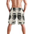 thumbnail image 3 of Men's Short Pants Beach Pants Men's Beach Shorts Short Pants Quick Drying Pants Lightweight and Breathable Fashionable and Unique S Black Owl, 3 of 8