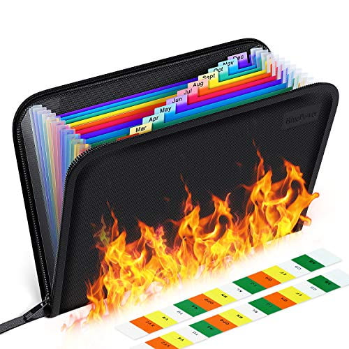 Fireproof File Folder/Waterproof Important Papers Organizer,13 Pockets