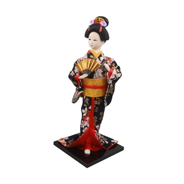Muñeca kimono japonesa de 11,81 pulgadas, geisha, muñeca oriental, adorno de mesa, arte artesanal Estilo C