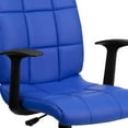 thumbnail image 3 of Mid-Back Blue Quilted Vinyl Swivel Task Chair with Arms, 3 of 9