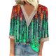 thumbnail image 2 of ICHUANYI Clearance Women's Fashion V-Neck Three Quarter 3/4Sleeve T Shirt AutumnBlouse Tops Sweatshirt ICHUANYI "ICHUANYI", 2 of 5