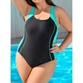 thumbnail image 6 of Asoul Plus Size Side Spliced One Piece Sport Swimsuit for Womens Racerback Athletic Bathing Suit, 6 of 7