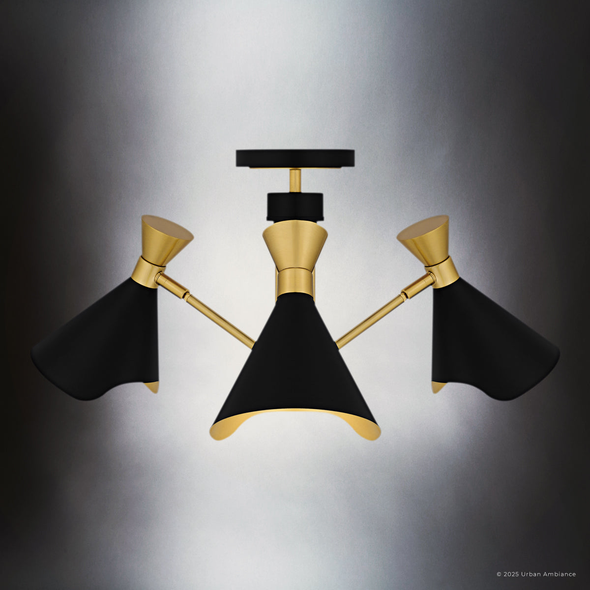 Luxury Luxe Industrial Ceiling Light, Matte Black, UQL5960
