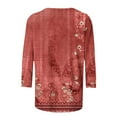 thumbnail image 5 of Wycnly Blouses for Women Dressy Casual Summer Tee Tops 3/4 Sleeve Tshirt for Women Vintage Floral Print Basic Fit Summer Tops Ladies Girls Crewneck Plus Size Tunic Blouses, 5 of 5