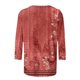 thumbnail image 5 of ICHUANYI ClearanceWomen's Fashion Printed T-shirt Mid-length 3/4 Sleeves Blouse Round Neck Casual Tops(Red, L) ICHUANYI WER20232080506204, 5 of 5