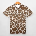 thumbnail image 3 of Giraffe Print Men Zipper T-shirt Summer Casual Short Sleeve T-shirt Top, 3 of 7