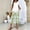 Green, variant on Women's Leaf Print Two-Piece Set Short Sleeve Tiered Tops Floral Print Wide Leg Capri Pants Summer Travel Outfits