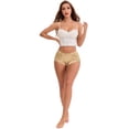 thumbnail image 5 of DARING DIVA Women's High-Waisted Extended Crotch Panties 3 Pcs L Yellow, White, Gray, 5 of 6
