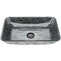 Vigo Vg07085 Donatello 18" L X 13" W X 4" H Rectangular Glass Vessel Bathroom Sink - Grey
