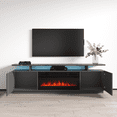 thumbnail image 6 of Eva-KBL Fireplace TV Stand for TVs up to 80", Modern High Gloss 71" Entertainment Center, Electric Fireplace TV Media Console with Storage Cabinets and LED Lights, 6 of 8