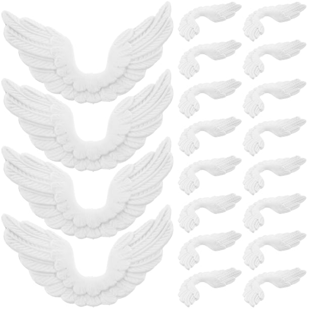 FELTECHELECTR 24 piezas de alas de ángel para manualidades, adornos colgantes navideños