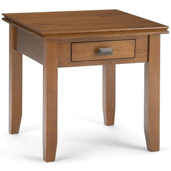 Pemberly Row 21" Square Transitional Wood End Side Table in Brown