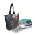 thumbnail image 2 of FORMRS Womens Canvas Tote Bag with Zipper Inner Pocket Shoulder Handbag, Black Watercolor Space, 2 of 7