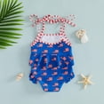 thumbnail image 5 of oqasdz Girls Swimsuits Toddler One Piece Swimsuit 4th Of July Patriotic Graphic Ruffle Sleeveless Bathing Suit Summer Water Park, 5 of 5