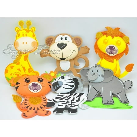 Union Jack Themed Party Supplies 10 PCS Baby Shower Safari Jungle Decoration Foam Party Supplies Girl Boy Favors Woodland Theme ()