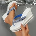 thumbnail image 4 of Dakaela Women's Platform Flip Flop Rhinestones Arch Support Summer Thong Sandals Soft Cushion Slippers, 4 of 7
