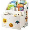 thumbnail image 1 of SONGMICS Toy Organiser, Children’s Bookshelf with 3 Shelves, Removable Storage Box, White, 1 of 7