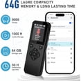 thumbnail image 3 of Voice Recorder, 64GB Digital Voice Recorder, Voice Activated Recorder with Playback, Tape Recorder Up to 3072kbps Bit Rate, Audio Recorder for Interview Meetings Lecture, 3 of 6
