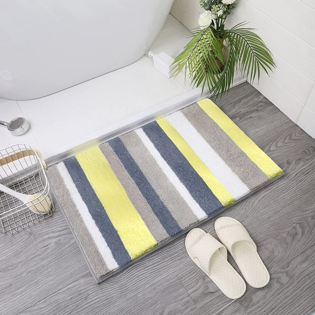 Bathroom Rug Mat, Extra Soft Absorbent Premium Bath Rug, Non-Slip Comfortable Bath Mat, Machine Wash Dry, Carpet for Tub, Shower, Bath Room (Green, 18"x26")