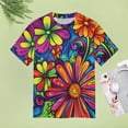 thumbnail image 4 of Nostalgic Vintage Floral T Shirts Basic T-Shirt Short Sleeve Ladies Tee Shirt Summer Graphic Clothing, 4 of 6