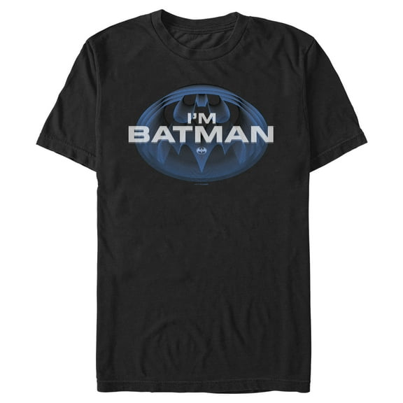 Men's The Flash I'm Batman Emblem  Graphic Tee Black X Large